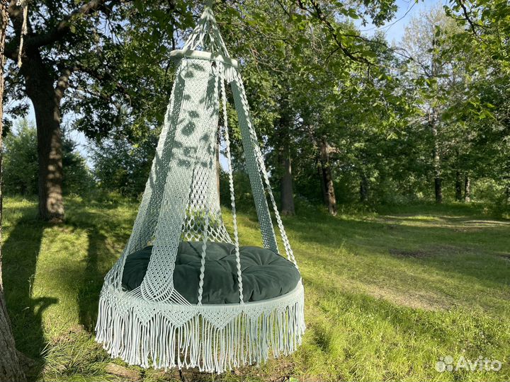Садовые качели подвесные макраме