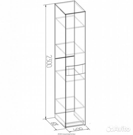 Амели 12 Шкаф для белья, венге