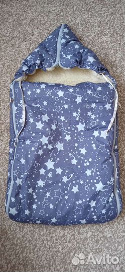 Зимний конверт в коляску на овчине