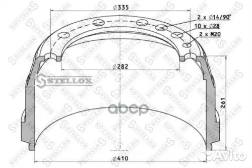 85-00016-SX торм.барабан 410x175/195 H261