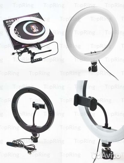 Лампа кольцевая со штативом новая