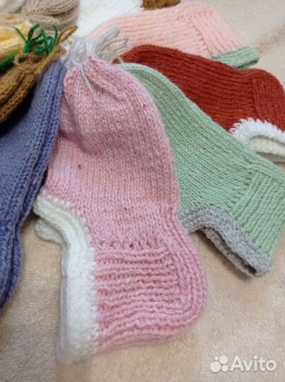 Носки короткие вязаные ручной работы женские