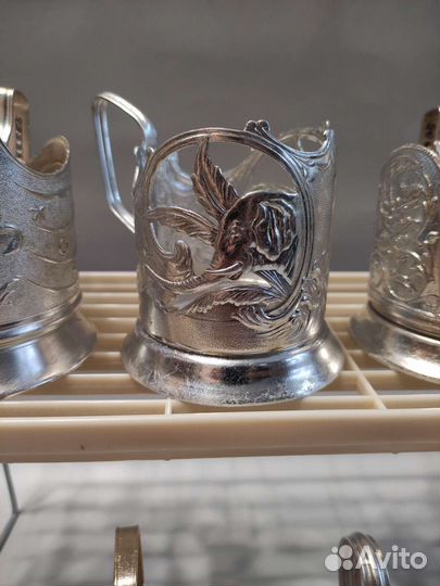 Подстаканники СССР, цветная роспись