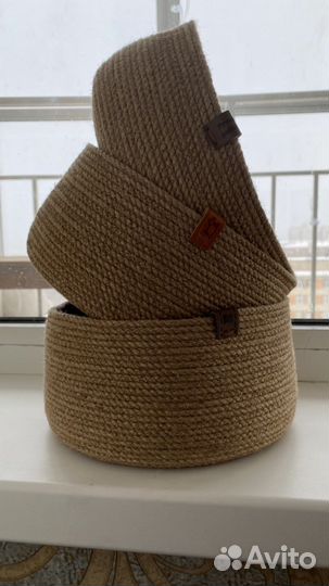 Корзина для хранения из джута