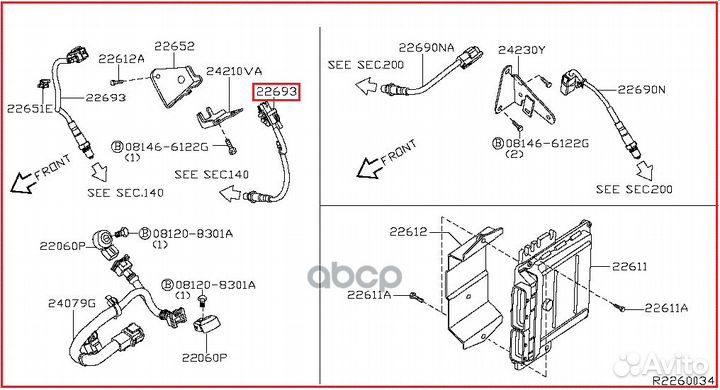 Лямбда-зонд nissan murano (Z51), pathfinder (R5