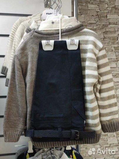 Новый джемпер, рубашка, брюки, Комплект тройка