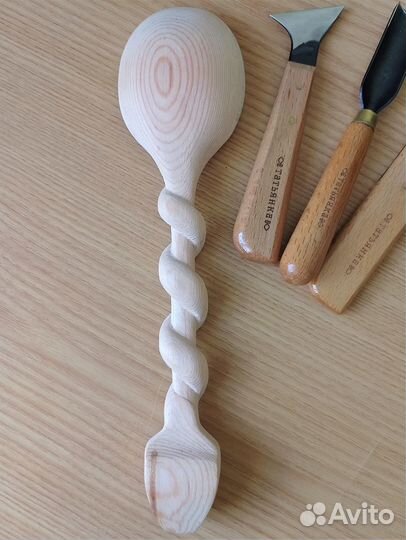 Деревянная ложка - удав (своя резьба по дереву)