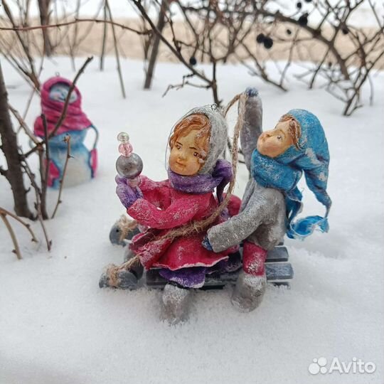 Ватные елочные игрушки