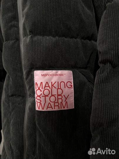 Пуховик monochrome вельвет черный