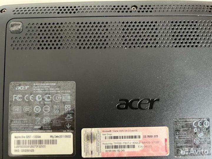 Acer aspire one d257 ноутбук