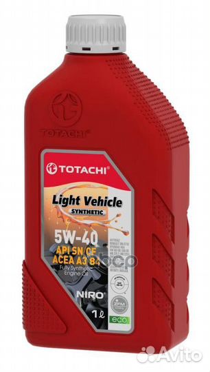 Totachi niro LV 5W40 (1L) масло моторн.API SP