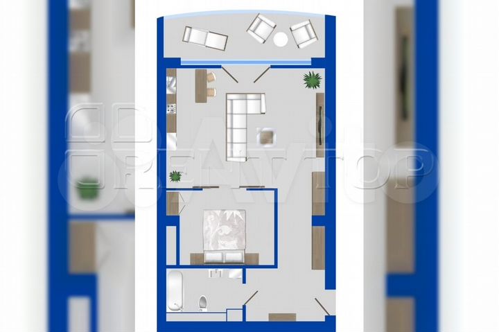 2-к. апартаменты, 68 м², 16/17 эт.