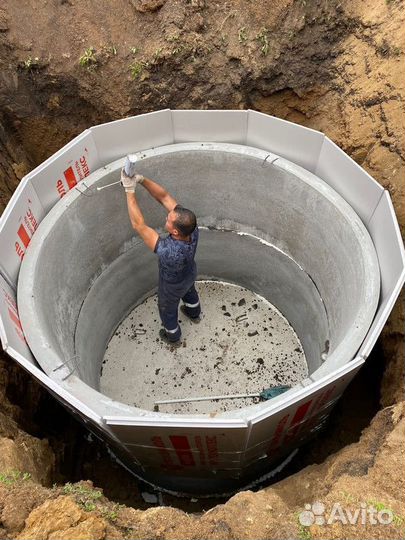 Септик из бетонных колец с установкой