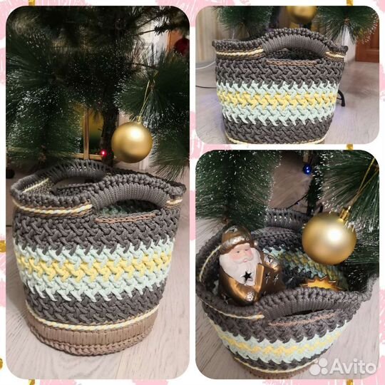 Вязанные корзины