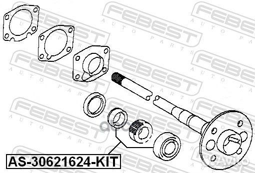 Подшипник задней полуоси комплект 30X62X16X24 A