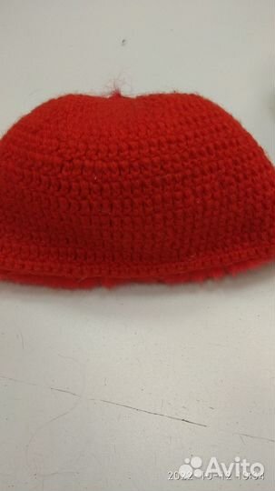 Шапка из вязанной норки и песца