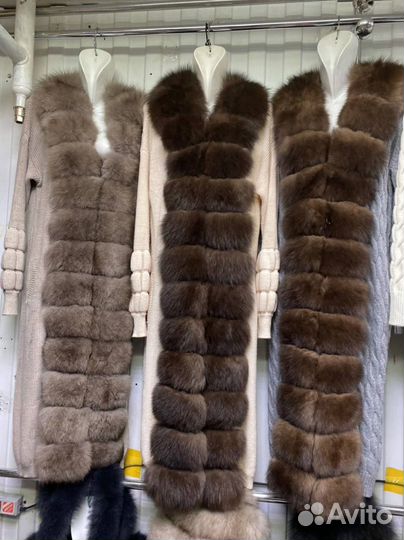 Кашемировые Кардиганы с песцом LUX / 42-48