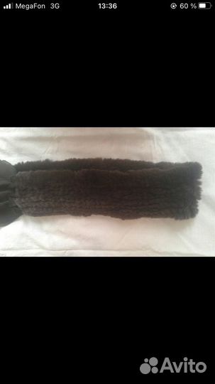 Норковый шарф с шифоном