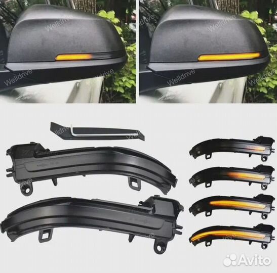 Поворотники в зеркала BMW 2 F22 F23 LED черные