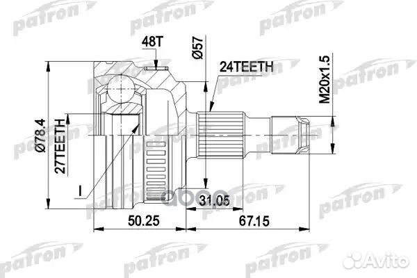 ШРУС наружн к-кт 24x57x27 ABS:48T mercedes-benz