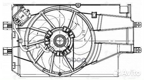 Э/вентилятор охл. для а/м Лада 2190 Гранта (15