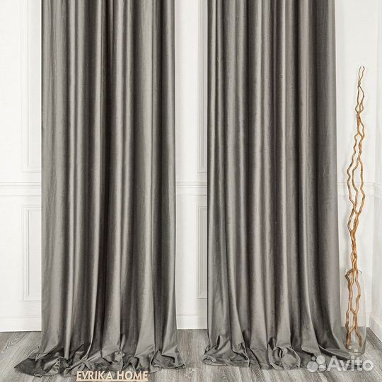 Портьеры бархат Беллиссимо стальной шторы