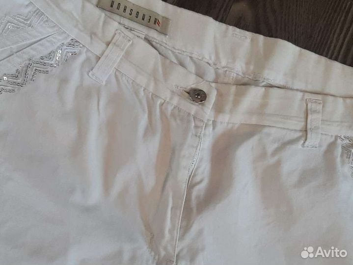 Брюки джинс.белые 48-50
