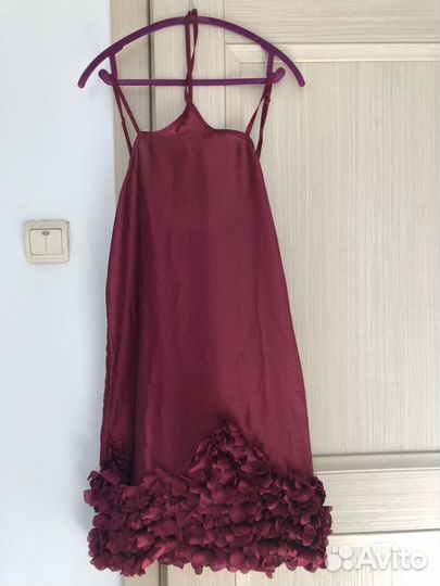 Платье-комбинация бордовая