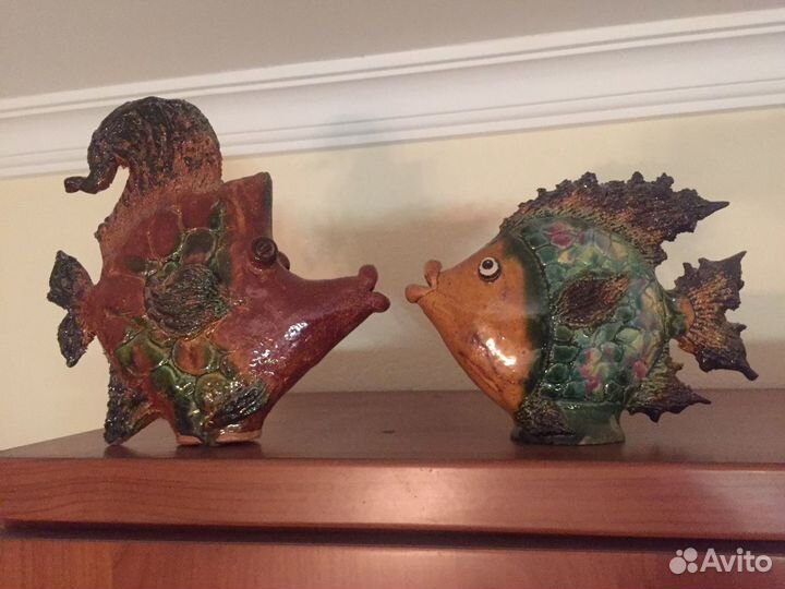 Рыбки керамика цветная