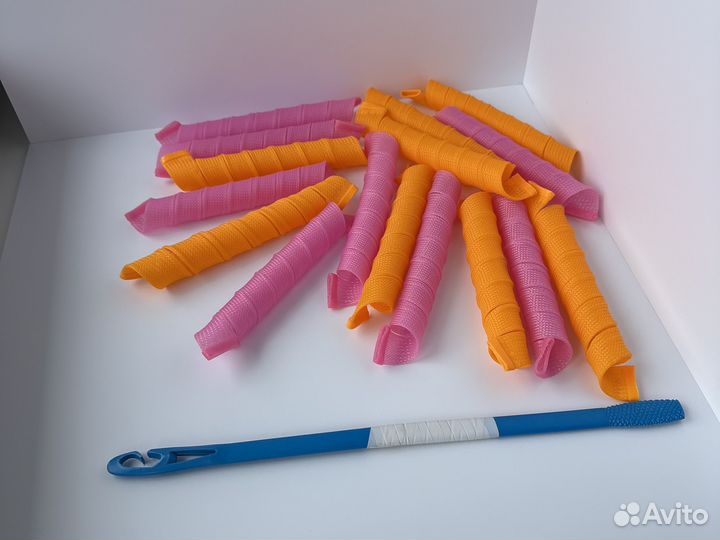 Бигуди спирали для длинных волос 16 шт, 18 см