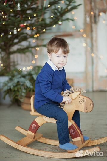 Лошадь качалка деревянная Монтессори