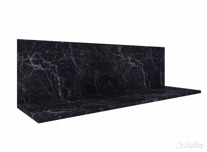 Столешница Мраморный Берег 300 мм радиусная, торц