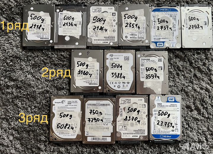 Жесткие диски 500гб для ноутов