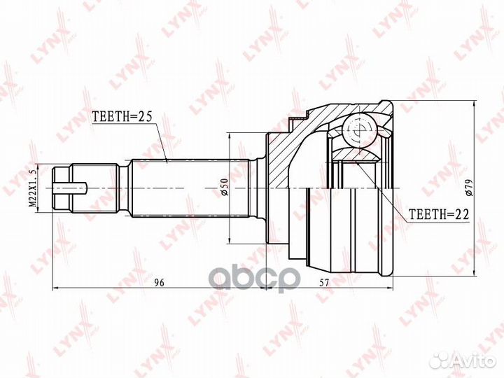 Шрус hyundai accent X-3/LC/verna 1.3-1.6 94-05
