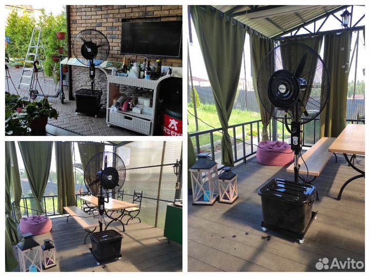 Вентилятор с увлажнителем воздуха +пульт ду