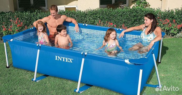 Бассейн intex прямоугольный 220x150x60, арт.28270