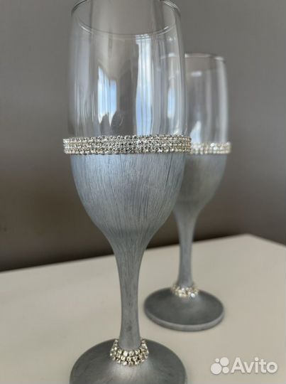 Свадебные бокалы ручной работы