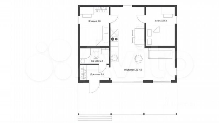 Дом 62 м² на участке 7,5 сот.