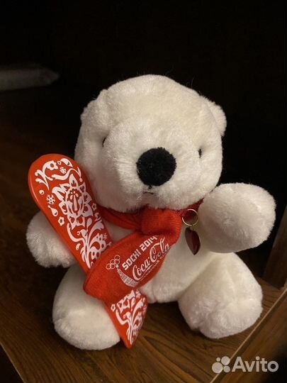 Плюшевый медведь коллекционный Coca - Cola