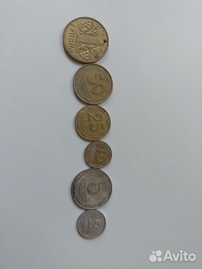 Монеты Украины 6шт.регулярный выпуск