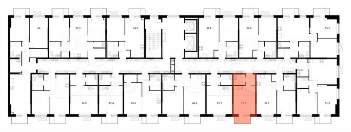Квартира-студия, 20,5 м², 14/14 эт.