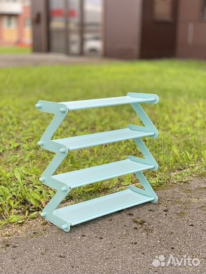 Этажерка универсальная 4-х ярусная голубая