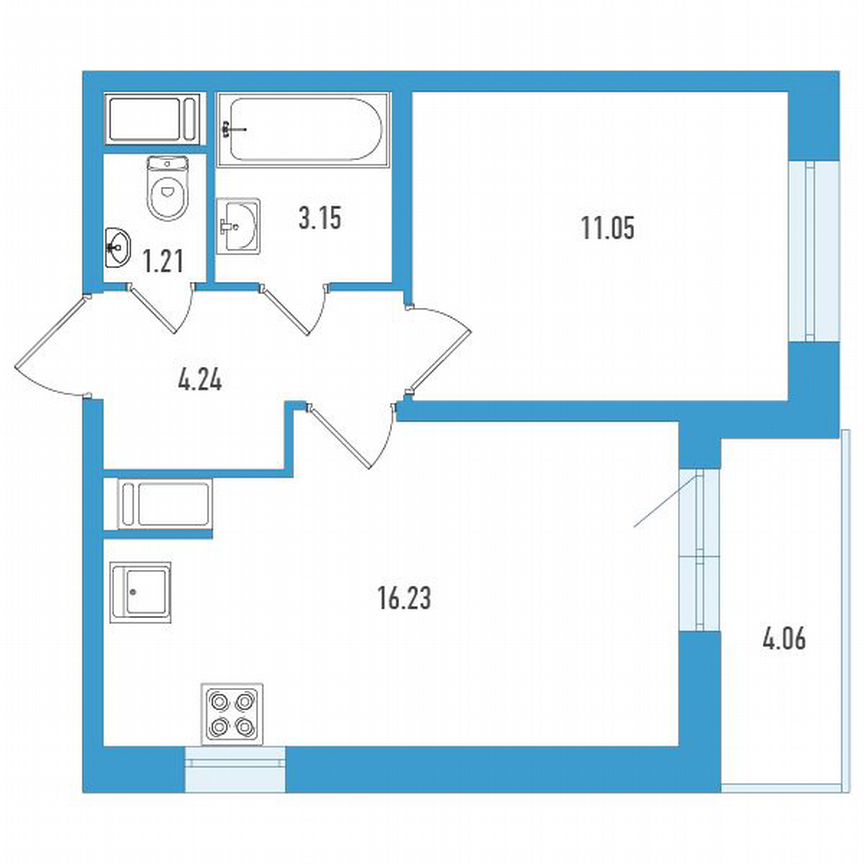 1-к. квартира, 37 м², 8/18 эт.