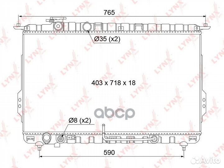 Радиатор охлаждения паяный AT RB1068 lynxauto