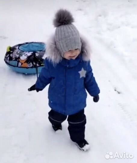 Шапка+снуд зимняя 2-3 года
