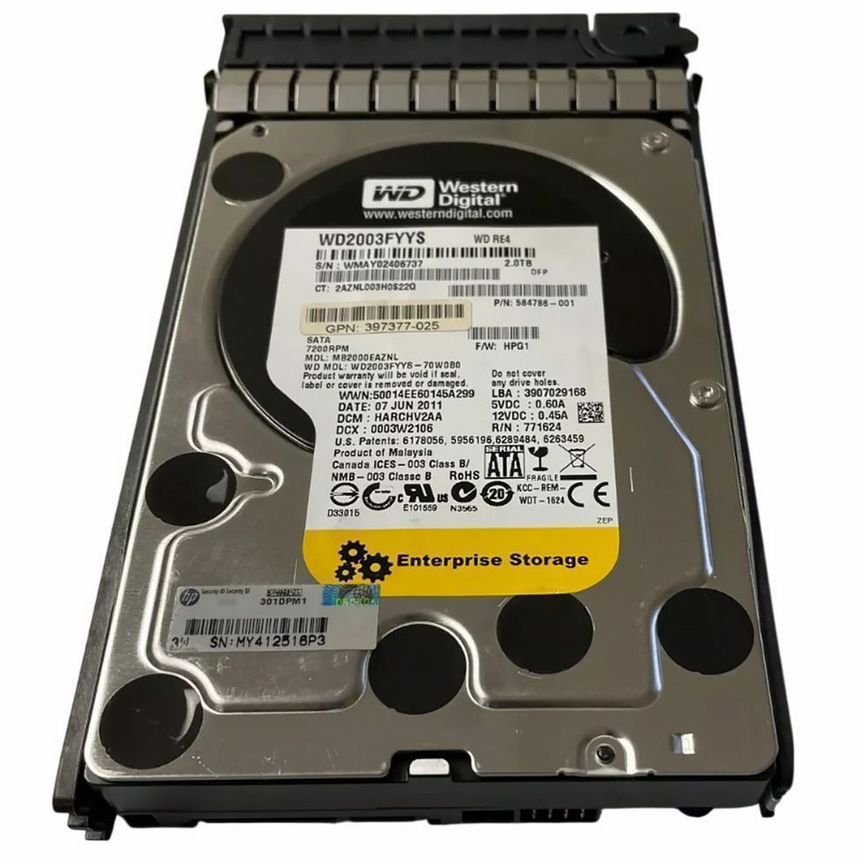 [MB2000EAZNL] Жесткий Диск Hp 2tb Sata2 3,5" Hdd Mb2000eaznl