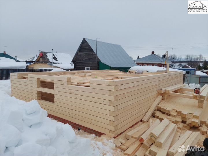 Дома срубы из бруса 8х10м. 1 этаж строительство