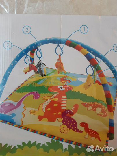 Развивающий детский коврик Динозаврики