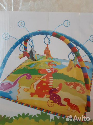 Развивающий детский коврик Динозаврики