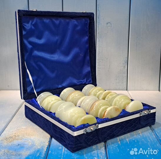 Набор рюмок из оникса 6шт в подарочной коробке